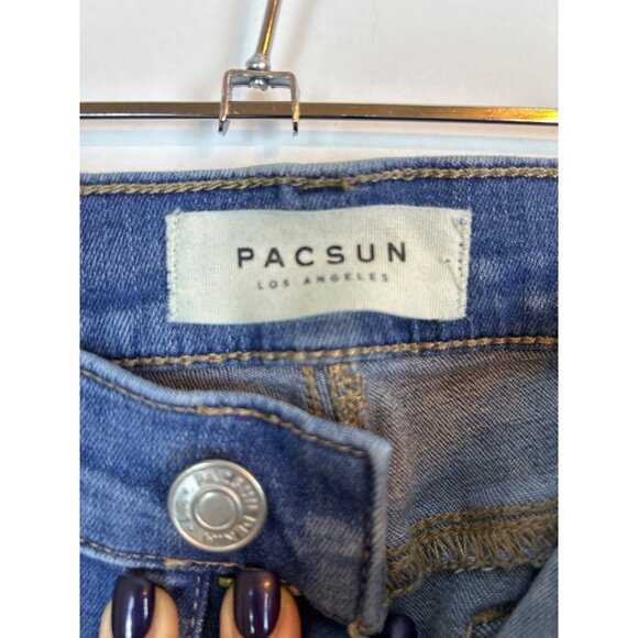 Pacsun Women's Y2K Perfect Fit Ankle Jegging Jeans Blue Side Lace Up Denim 28 - Picture 4 of 12